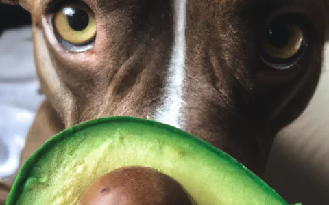 dog eats avocado