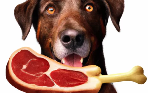 dog eating steak bone